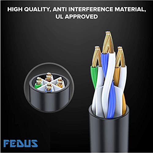 FEDUS 3 Meter 9.8 Feet Cat6 Ethernet Cable, Multicolour Pack 5, High-Speed 550MHZ/10 Gigabit Speed UTP LAN Cable, Network Cable Internet Cable RJ45 Cable LAN Wire, Patch Computer Cord Category 6 - Image 4