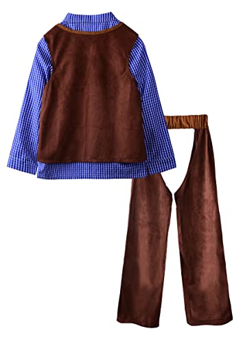 ReliBeauty Kids Cowboy Costume for Boys Cosplay Costumes Birthday Party Christmas Halloween Dress up Gift for Kids 4 SetsBlue 10150 - Image 5