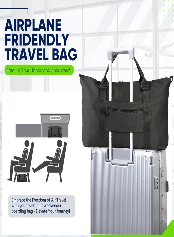 Easyfun Travel Duffle Bag, Weekender Travel Bag Men Small Gym Bag for Women, Hospital Bag for Labor and Delivery, Overnight Bag Luggage Bag with Trolley Sleeve, Airplane Travel Essentials for Flying(Black) - Image 3