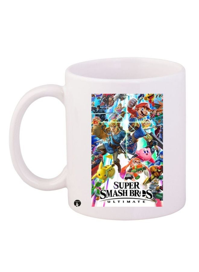 Cartoon Printed Coffee Mug White/Pink/Blue 11ounce