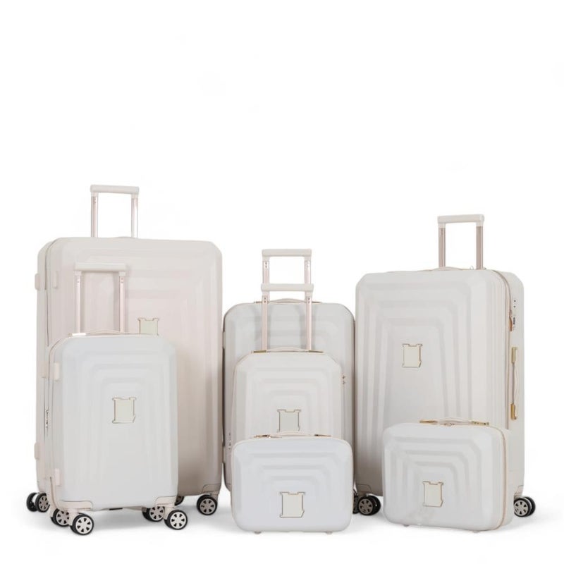 Dima 7-piece luggage set, including 5 trolley bags and 2 makeup bags, with double covers and an expansion zipper. - Image 1