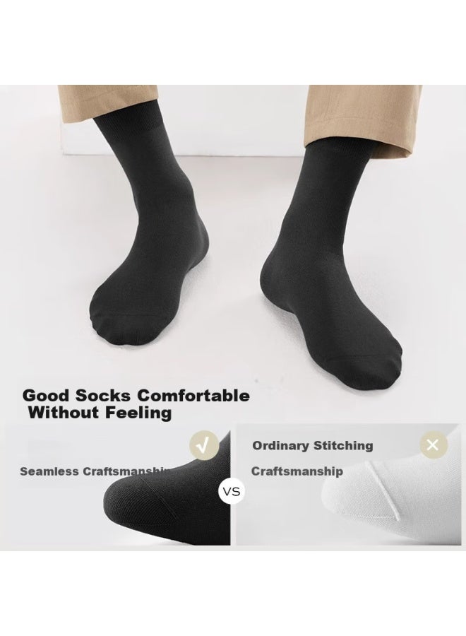 Modal Modaier [business Color] Men's Socks, 100% Pure Cotton, Warm Mid-calf Socks, Autumn And Winter Style, Odor-resistant, Breathable Socks - Image 4