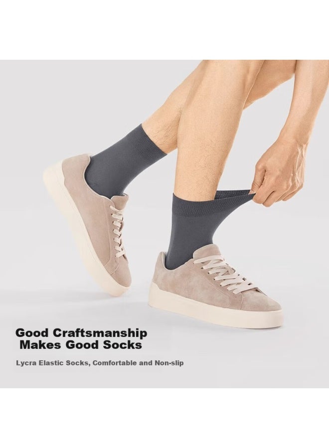 Modal Modaier [business Color] Men's Socks, 100% Pure Cotton, Warm Mid-calf Socks, Autumn And Winter Style, Odor-resistant, Breathable Socks - Image 3