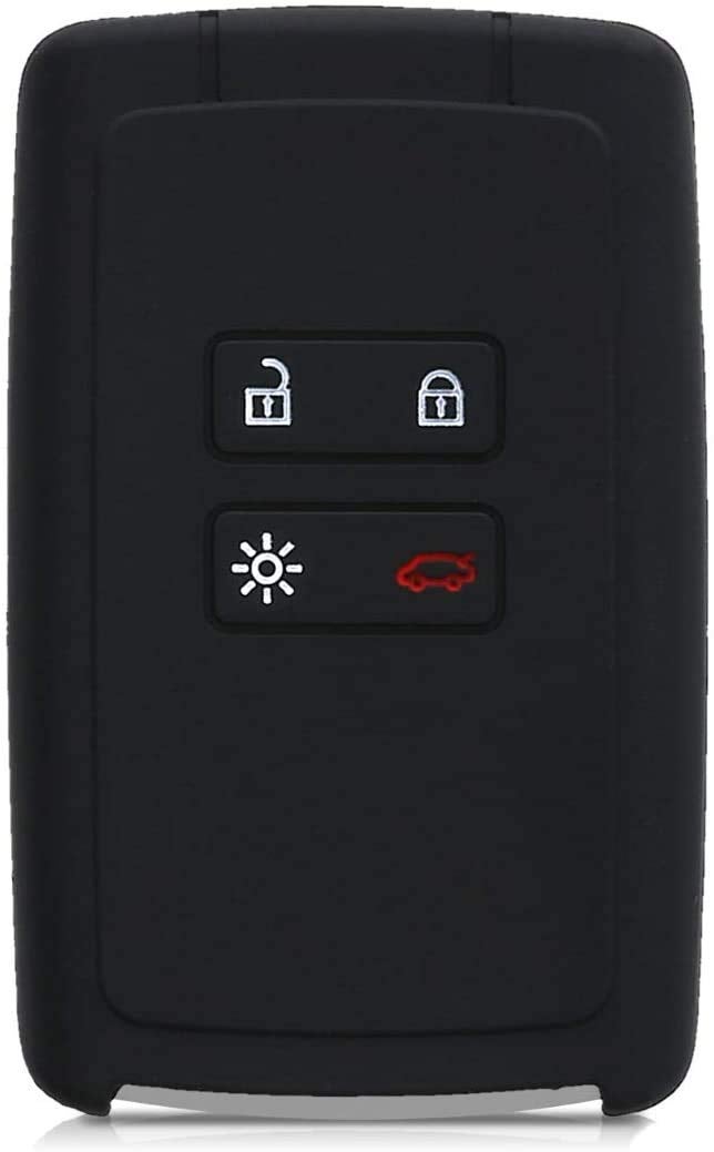 JVCV® Soft Silicone Key Cover Compatible with Renault Duster Kiger & Triber Smart Key - Stylish Durable Protective - Rally Stripe (Black Red) - Image 3