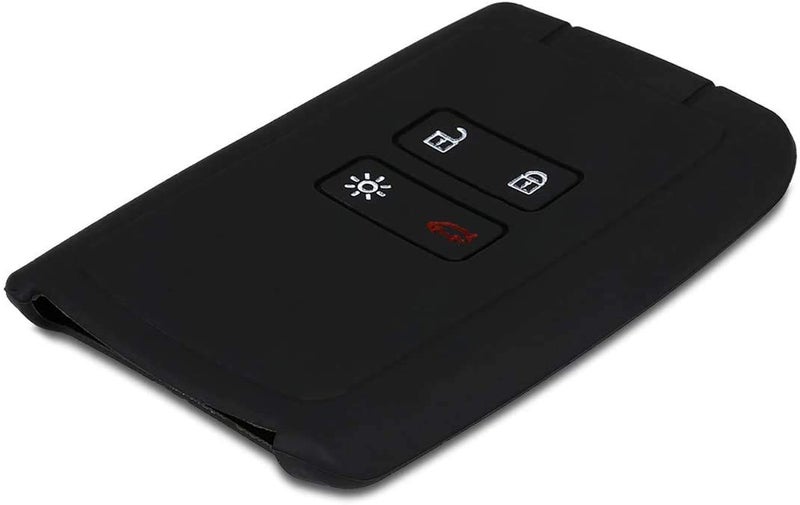 JVCV® Soft Silicone Key Cover Compatible with Renault Duster Kiger & Triber Smart Key - Stylish Durable Protective - Rally Stripe (Black Red) - Image 5