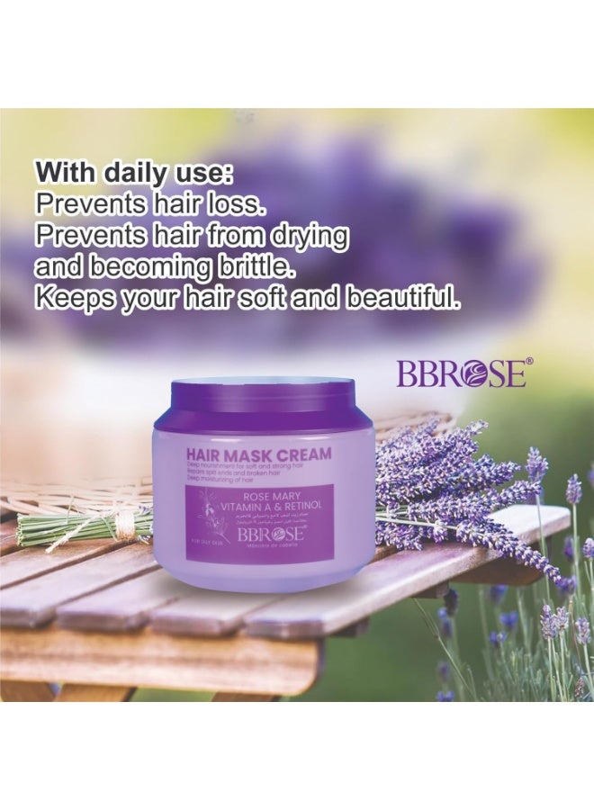BBROSE Rosemary Hair Mask Cream (1000ml) | Deep Nourishment & Repair for Dry, Damaged Hair | Moisturizes, Reduces Frizz & Repairs Split Ends | Enhances Shine for Soft & Healthy Hair - Image 2