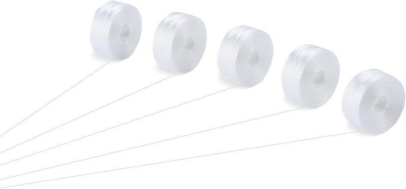 simthread 144 Prewound Bobbin Thread Size L 60WT (SA155) for Husqvarna Viking pfaff Creative Commercial Multi-Head Embroidery Machines - Sideless White - Image 3