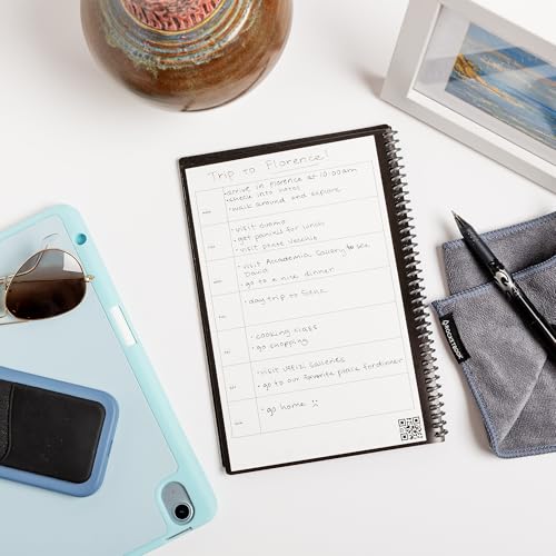 Rocketbook Fusion Reusable Undated Productivity Planner, Executive Size 6x8.8, Navy Blue - Goals, Monthly and Weekly Calendar, Daily To-do List, Lined and Dotted Notes Pages - Image 2