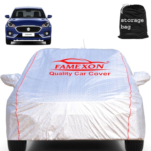 FAMEXON Maruti Dzire Car Cover Waterproof with Free Bag and All Weather for Car Cover,100% Waterproof Outdoor Car Covers Rain Snow UV Dust Protection. Custom Fit - Image 1