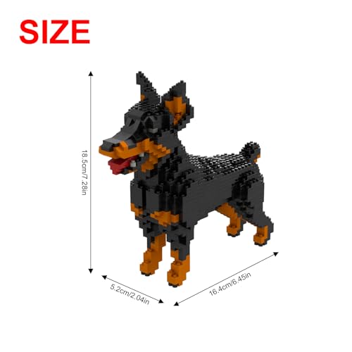 Larcele Micro Building Blocks Animal Set DIY Mini 3D Building Toy Bricks957 Pieces KLJM05Dobermann - Image 5
