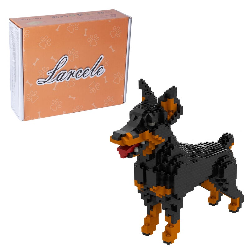 Larcele Micro Building Blocks Animal Set DIY Mini 3D Building Toy Bricks957 Pieces KLJM05Dobermann - Image 3