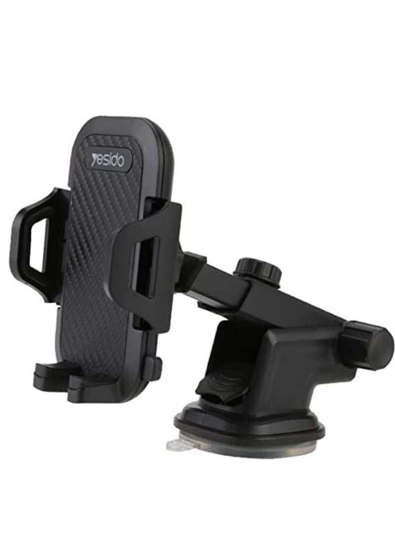 ELTRAZONE Car Mobile Holder, 270 Degree Rotation & Adjustable Mobile Stand for Car Dashboard Windshield, Universal Cell Phone Holder with Suction Cup, Release Button and Lock Mechanism - Image 1