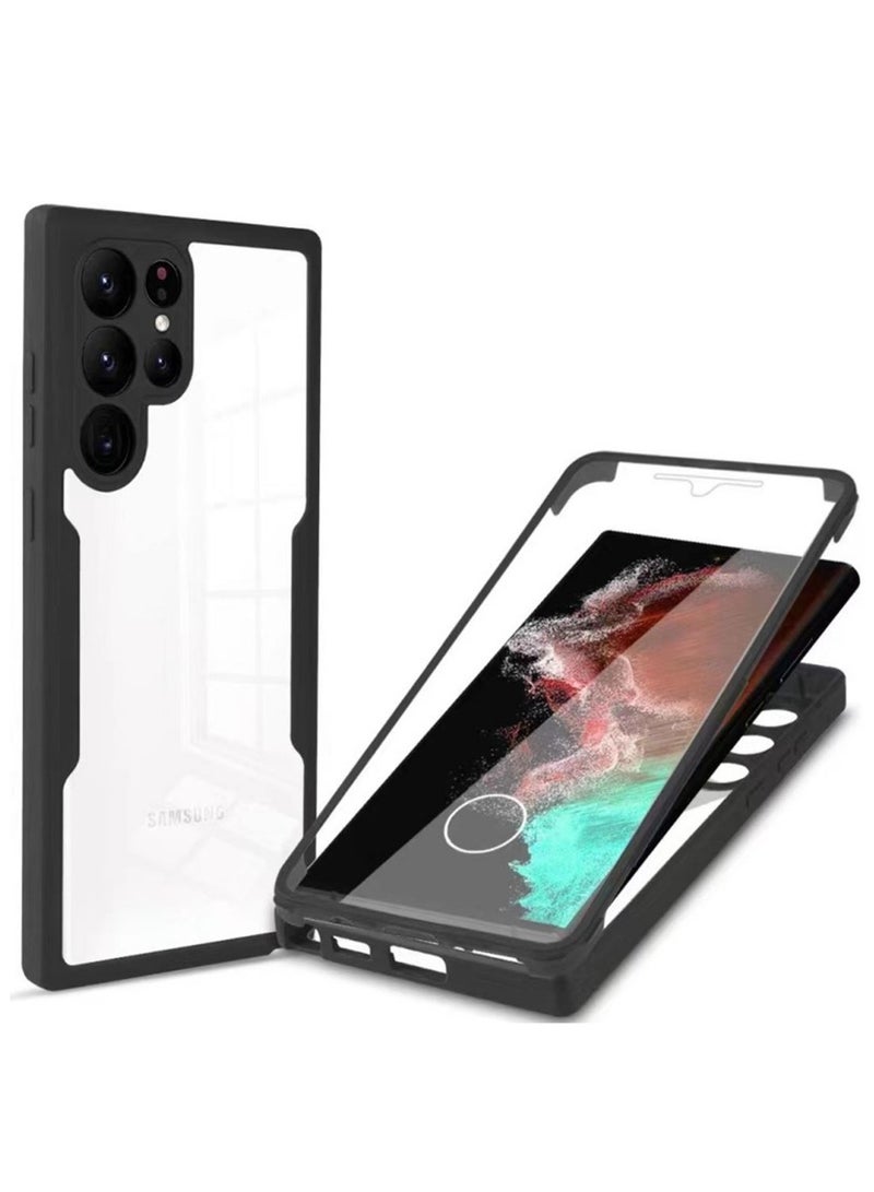 ثلاثة نمور لـ Samsung Galaxy S23 Ultra Case, رقيقة جدا خفيفة الوزن, حماية مزدوجة الجانب الشامل, غطاء خلفي واضح أكريليك Samsung Galaxy S23 Ultra, أسود - Image 1