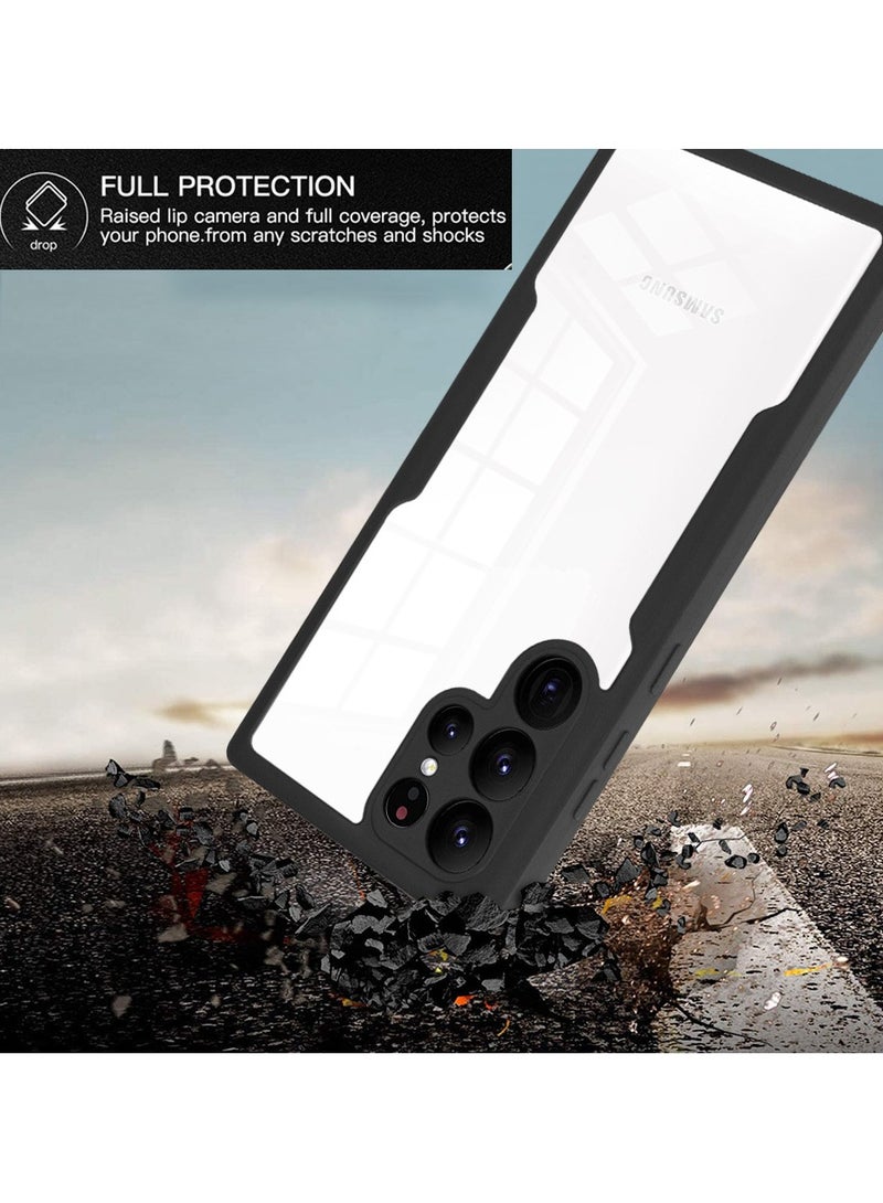 ثلاثة نمور لـ Samsung Galaxy S23 Ultra Case, رقيقة جدا خفيفة الوزن, حماية مزدوجة الجانب الشامل, غطاء خلفي واضح أكريليك Samsung Galaxy S23 Ultra, أسود - Image 2