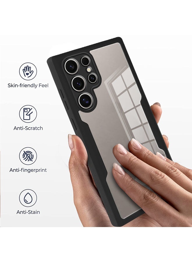 ثلاثة نمور لـ Samsung Galaxy S23 Ultra Case, رقيقة جدا خفيفة الوزن, حماية مزدوجة الجانب الشامل, غطاء خلفي واضح أكريليك Samsung Galaxy S23 Ultra, أسود - Image 5