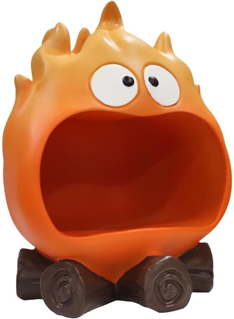 SYOSI Decorative Candy Dish Bowl, Resin Key Dish Holder for Entryway Table Decor, Funny Resin Flame Statue, Unique Sculpture Figurine with Candy Bowl for Home, Office, Party, Living Room Decoration - Image 1