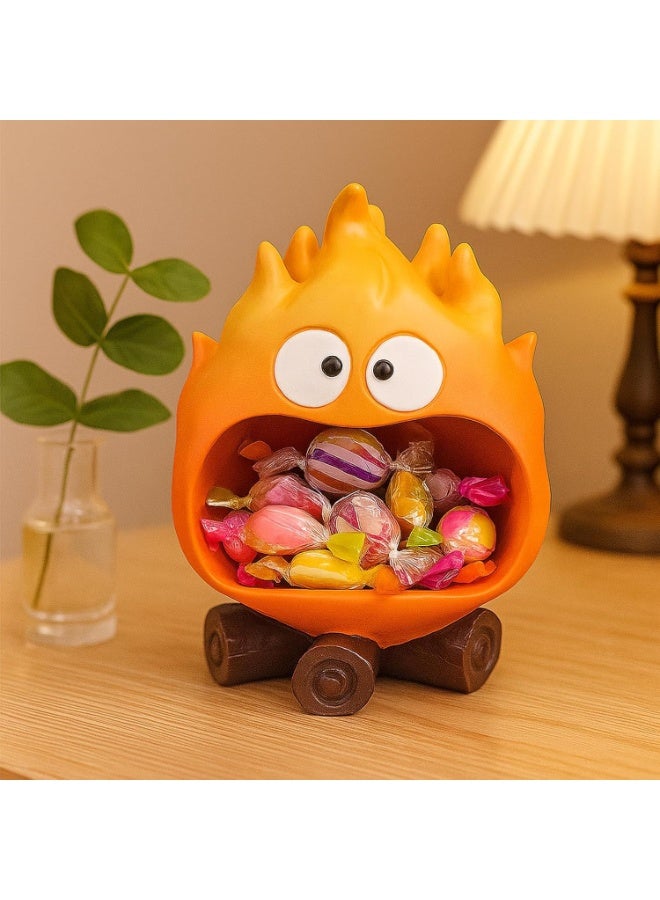 SYOSI Decorative Candy Dish Bowl, Resin Key Dish Holder for Entryway Table Decor, Funny Resin Flame Statue, Unique Sculpture Figurine with Candy Bowl for Home, Office, Party, Living Room Decoration - Image 2