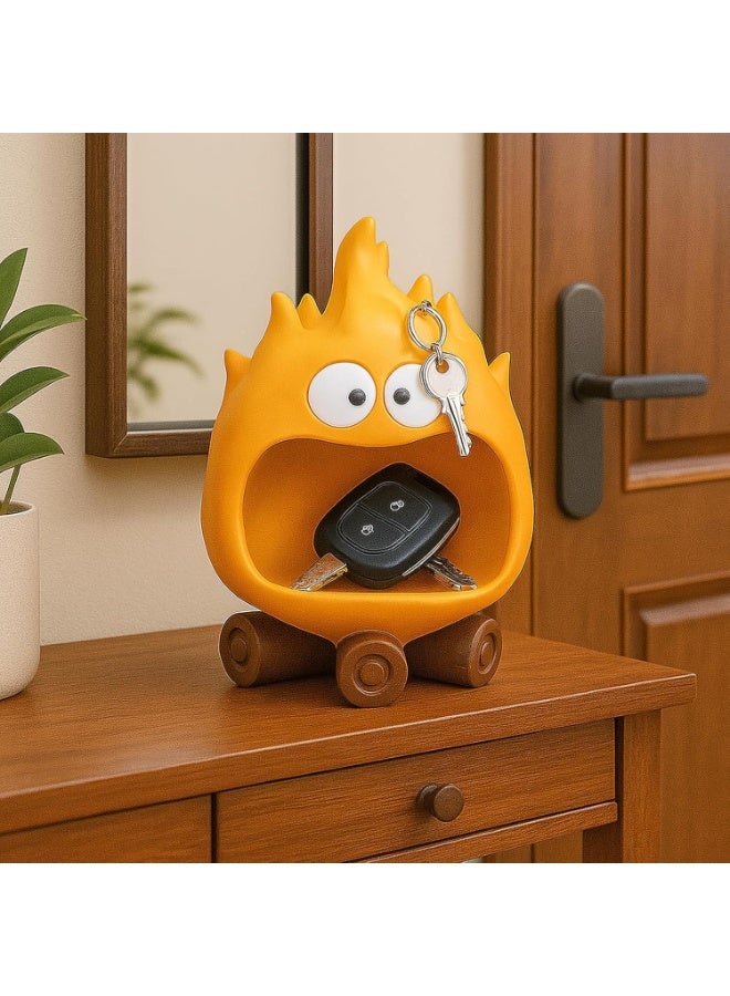 SYOSI Decorative Candy Dish Bowl, Resin Key Dish Holder for Entryway Table Decor, Funny Resin Flame Statue, Unique Sculpture Figurine with Candy Bowl for Home, Office, Party, Living Room Decoration - Image 5
