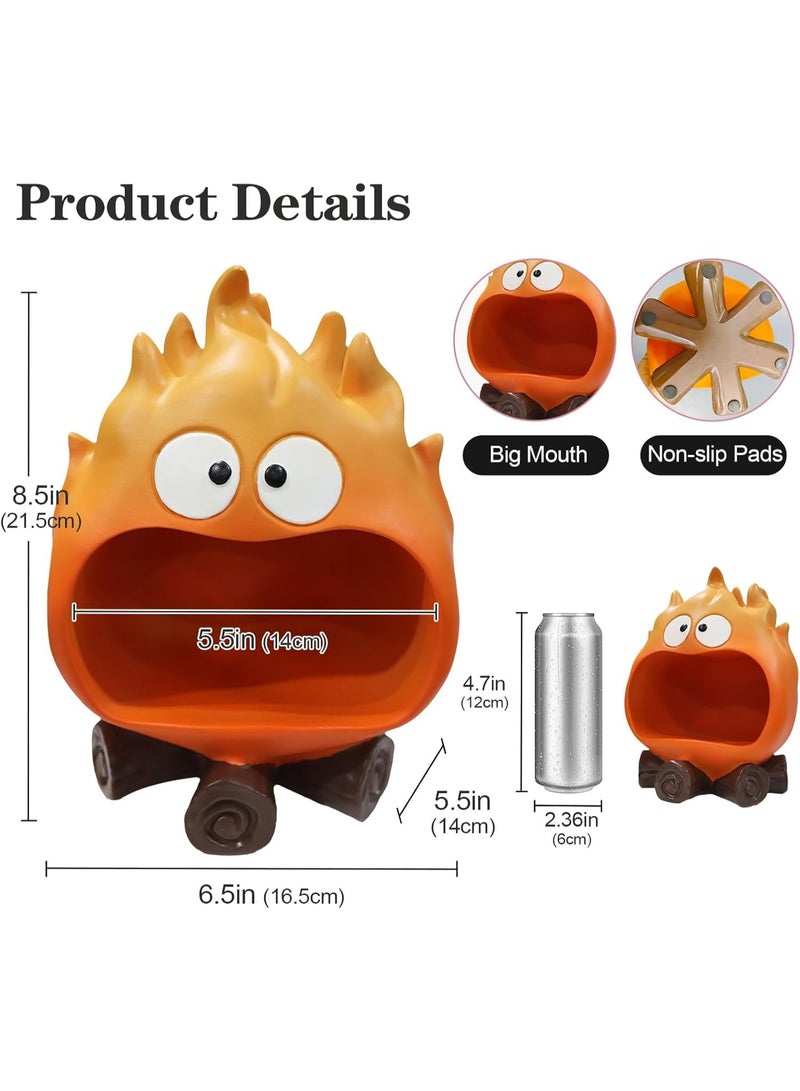 SYOSI Decorative Candy Dish Bowl, Resin Key Dish Holder for Entryway Table Decor, Funny Resin Flame Statue, Unique Sculpture Figurine with Candy Bowl for Home, Office, Party, Living Room Decoration - Image 4