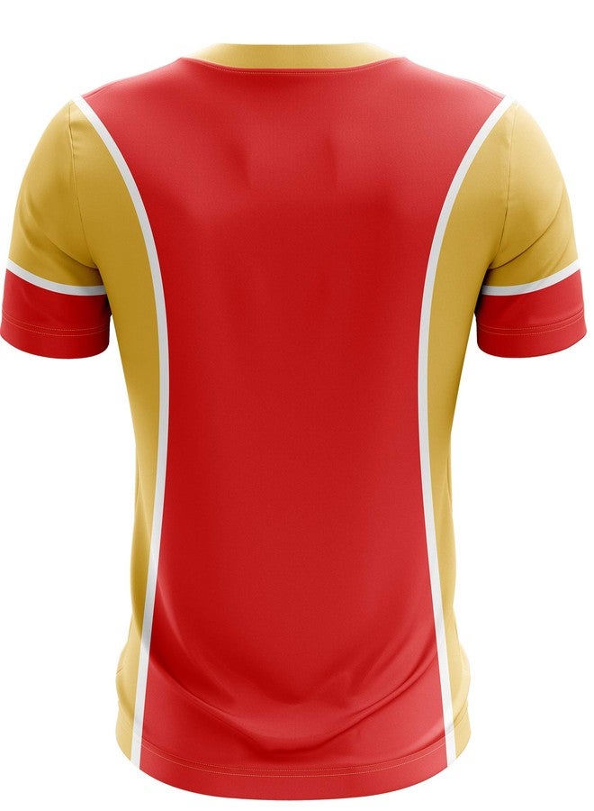 TRIUMPH Half Sleeve Cricket T-Shirt for Men Cricket Jersey Unisex Sports Tshirt Jerseys for Boy Printed Polo T-Shirt for Cricketer Team Clothes Size XS Red - Image 2