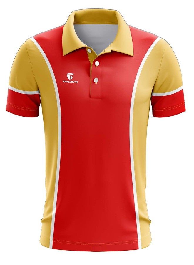 TRIUMPH Half Sleeve Cricket T-Shirt for Men Cricket Jersey Unisex Sports Tshirt Jerseys for Boy Printed Polo T-Shirt for Cricketer Team Clothes Size XS Red - Image 3