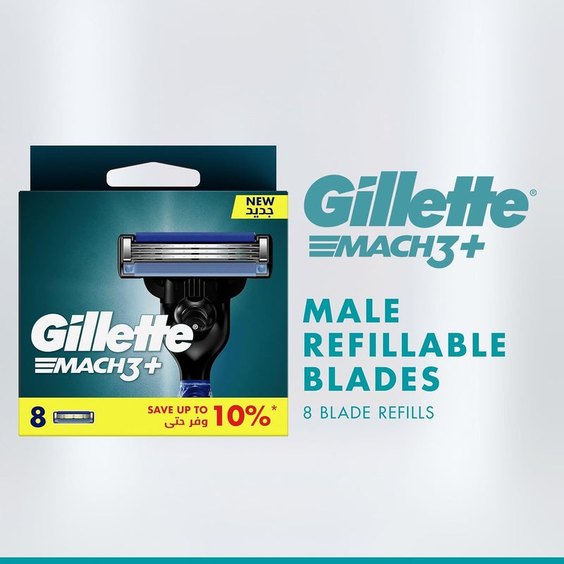 Gillette شفرات حلاقة جيليت ماك 3 بلس إعادة تعبئة 8 قطع - Image 2