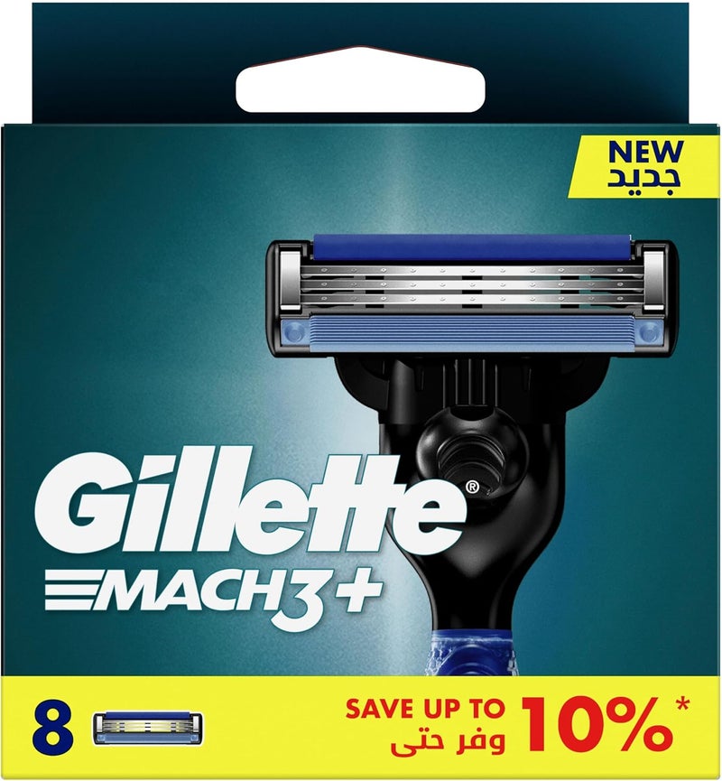 Gillette شفرات حلاقة جيليت ماك 3 بلس إعادة تعبئة 8 قطع - Image 1
