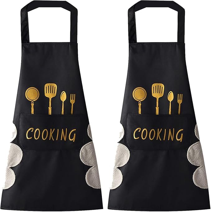 BeFall Kitchen Apron with Hand Wiping Towels, Waterproof, Oilproof, Adjustable Straps, Large Pockets, Durable Cooking Apron for Men & Women – Chef, BBQ, Baking, and Kitchen Essentials - Image 1