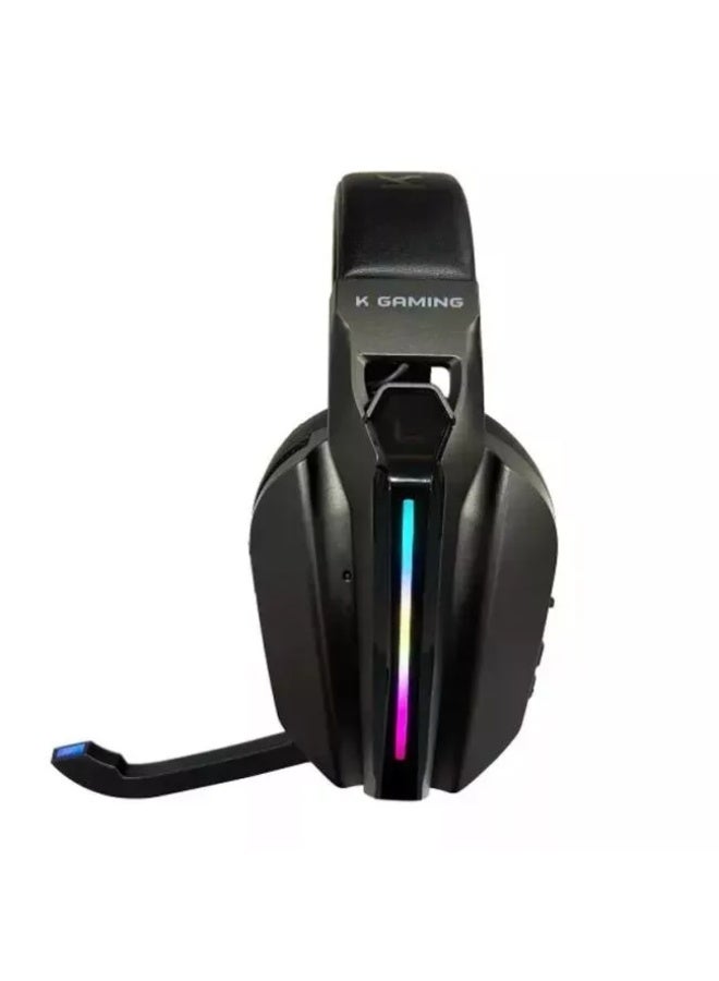 K Gaming K30 Tri-Mode Wireless Gaming Headset with 7.1 Surround Sound, ANC, RGB, Noise Cancelling Mic - Black - Image 1