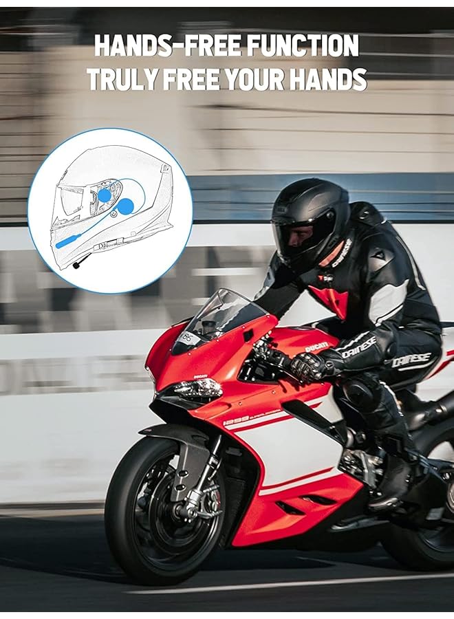 SYOSI Motorcycle Helmet Headset, , Motorbike Headset Bluetooth 5.0 With Stereo Sound Quality Waterproof Motorcycle Helmet Speaker For Riding/Skiing Sport Outdoor  - Image 2