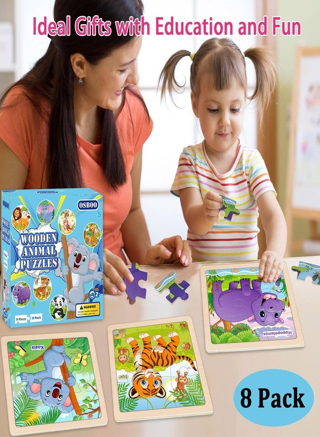 OSBOO Wooden Puzzles for Toddlers 2-4, 9 Pieces Animal Jigsaw Puzzles for Kids Ages 3-5, Preschool Learning Activities, Learning & Educational Toys, Gifts for Boys, Girls - Image 5