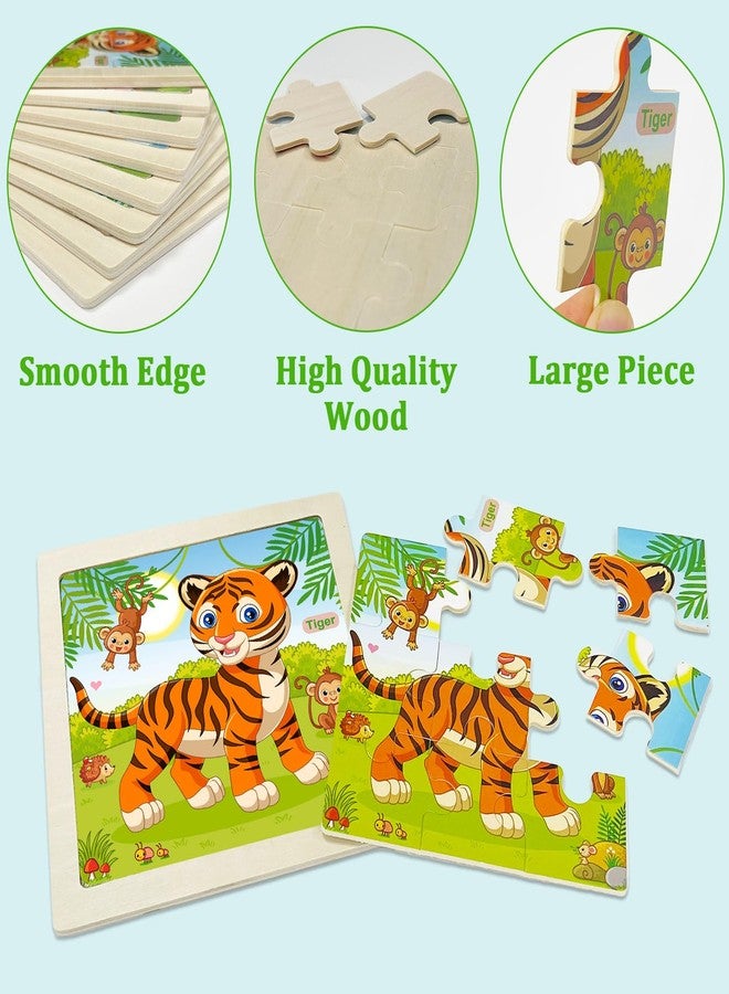 OSBOO Wooden Puzzles for Toddlers 2-4, 9 Pieces Animal Jigsaw Puzzles for Kids Ages 3-5, Preschool Learning Activities, Learning & Educational Toys, Gifts for Boys, Girls - Image 4