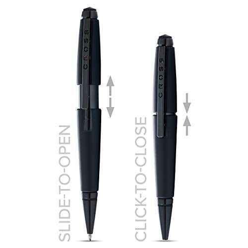 Cross Edge Matte Black Rollerball Pen - Refillable, Medium Point, Black Ink, Premium Gift Box - Image 3