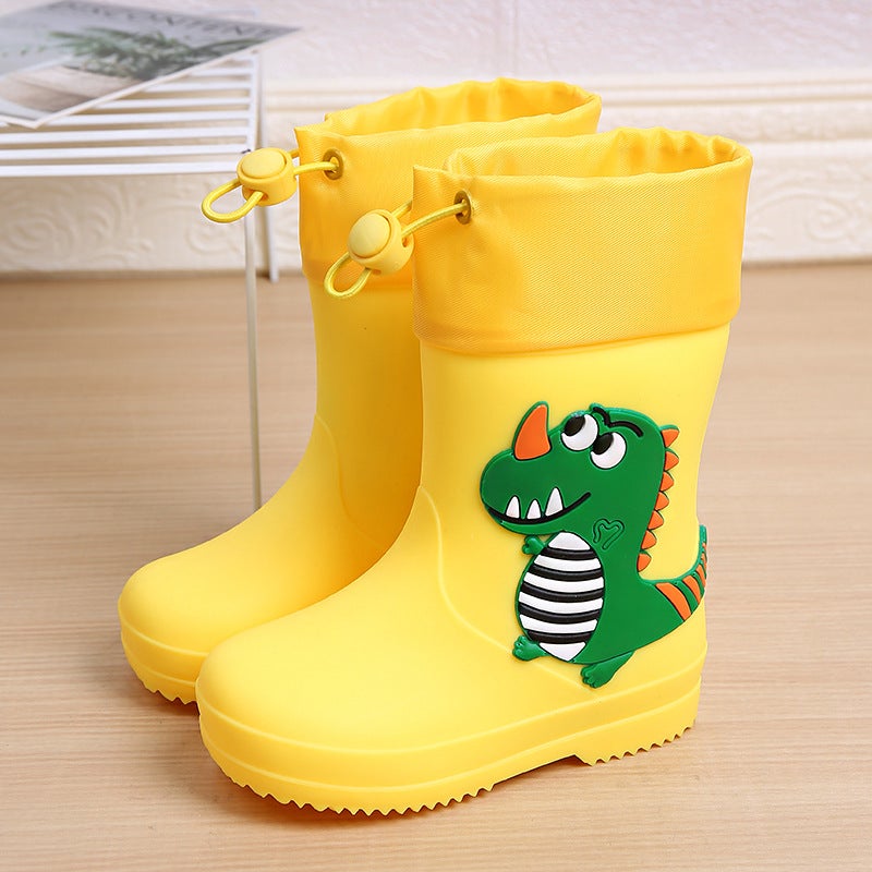 Children'S Rain Boots Boys' Non-Slip Fleece-Lined Closed Rain Boots Baby Kids Boys Dinosaur Toddler Kids Girls Water Shoes - Image 1