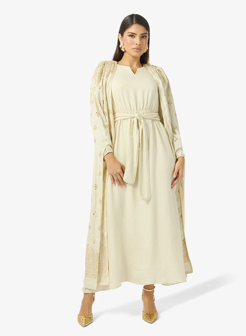 Khizana Embellished Dress With Exaggerated Sleeves
