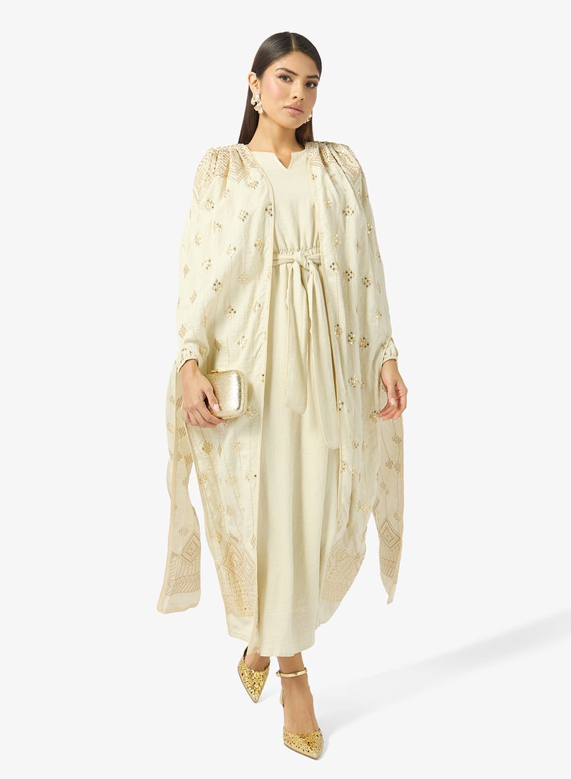 Khizana Embellished Dress With Exaggerated Sleeves - Image 4