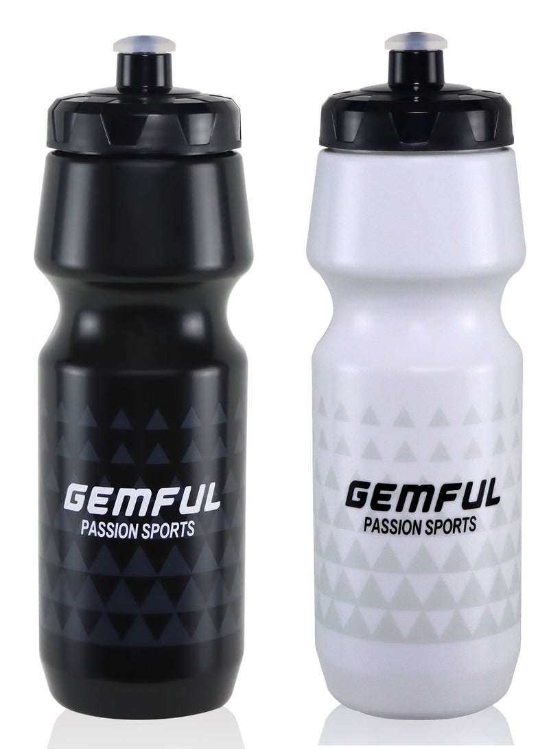 GEMFUL 2 Pack Cycling Squeeze Water Bottle BPA Free Reusable Bike Sports 750ml Bottles - Image 1