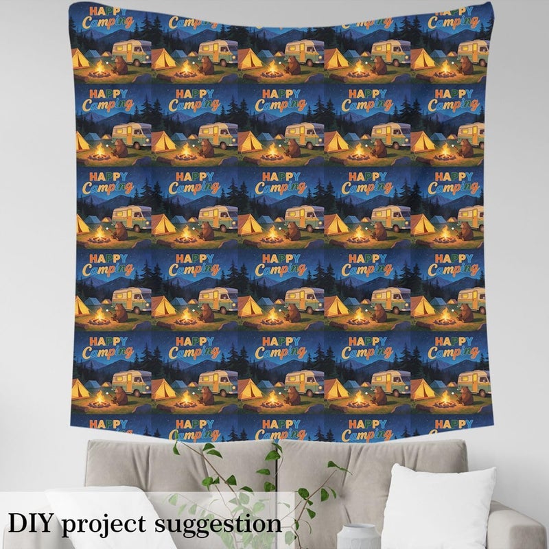 Bear Camper Upholstery Fabric for Chairs Wild Hunt Animals DIY Fabric by The Yard for Craft Lovers 36"x63", Camp Travel Car Forest Animal Wildlife Hunting Theme Quilting Fabric, Room Decor Aesthetic - Image 4