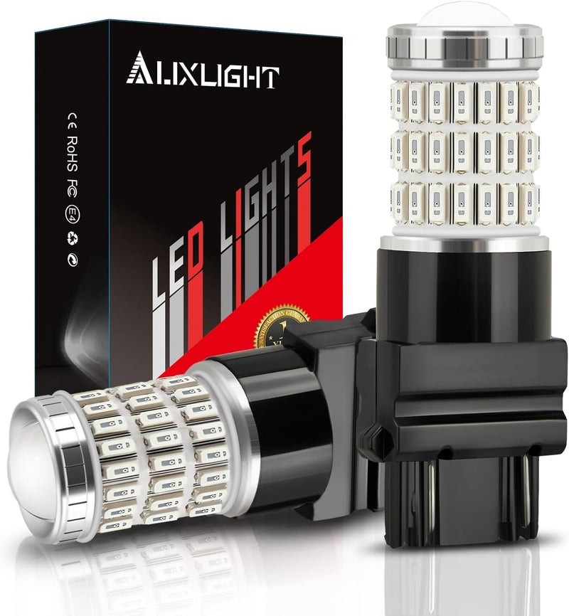 AUXLIGHT 3157 3156 3057 4157 3157K LED Bulbs Brilliant Red, Ultra Bright 60-SMD LED Replacement for Brake/Tail Lights, Blinker Lights, Turn Signal/Parking or Running Lights (Pack of 2) - Image 1