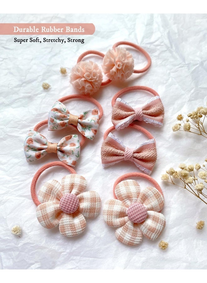 Cherssy Boutique Baby Girl Hair Ties with Flowers, 28 Pcs Hair Bow Ties for Toddler Girls, Elastics Ponytail Holders Pigtails Rubber Bands by Cherssy - Image 2