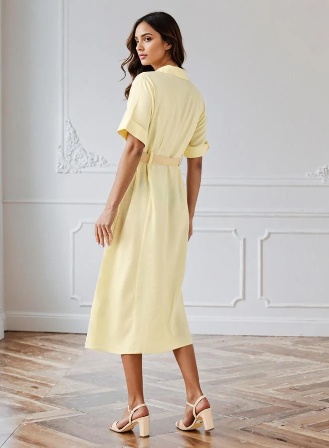 Splash FAV  A-line Shirt Dress with Pockets for Women | Best Price UAE