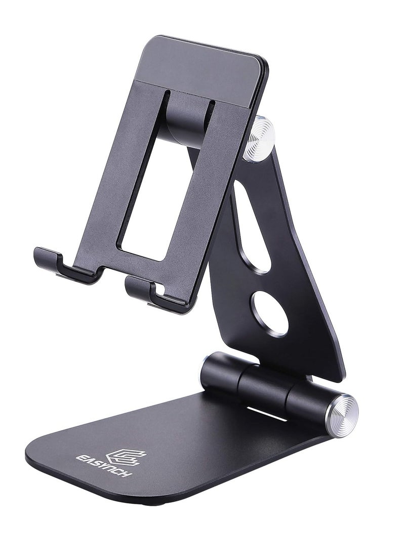 Cell Phone Holder for Desk Compatible with iPhone 12 iPad Samsung Note 20 Tablet 7-10 Inch Adjustable Tablet (Black), Aluminum - Image 3