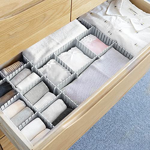 acDesign 40Pcs Grid Drawer Dividers, Adjustable Drawer Organizer for Socks, Underwear, Lingerie, Makeup, Bedroom Office Kitchen Storage (Grey) - Image 5