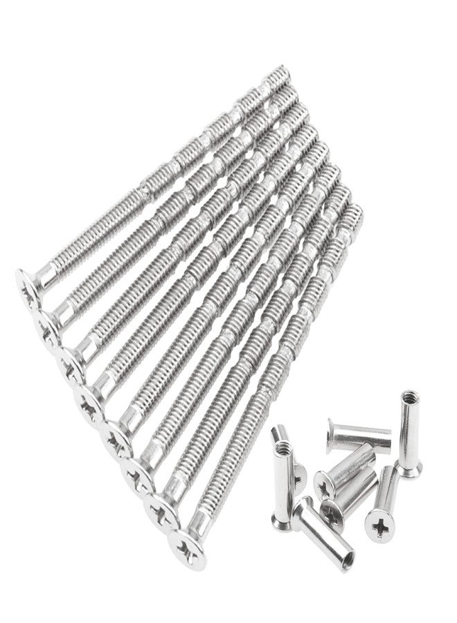 Rrina 8Pcs M4x60 Phillips Drive Flat Countersunk Head Fixing Cutting Slot Articulated Bolts Sleeves for Door Handle Hardware Lever Handle Screws Connecting - Image 1