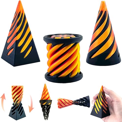 Lyzbbsoy Christmas Stocking Stuffer 3 Packs Impossible ConeSpiral Cone Fidget Toy Impossible Pyramid Passthrough Toy3D Printed Spiral Cone Fidget ToyMini Vortex Thread Illusion Desktop Deco Souvenir Gift - Image 1