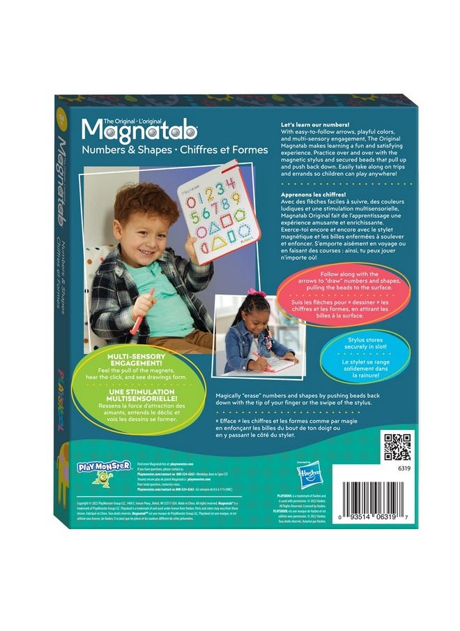 PLAYSKOOL - Playskool Magnatab - Numbers and Shapes - Magnetic Board Toy Letter Tracing for Toddlers Learning and Sensory Drawing - for Kids Ages 3 and Up - Image 1
