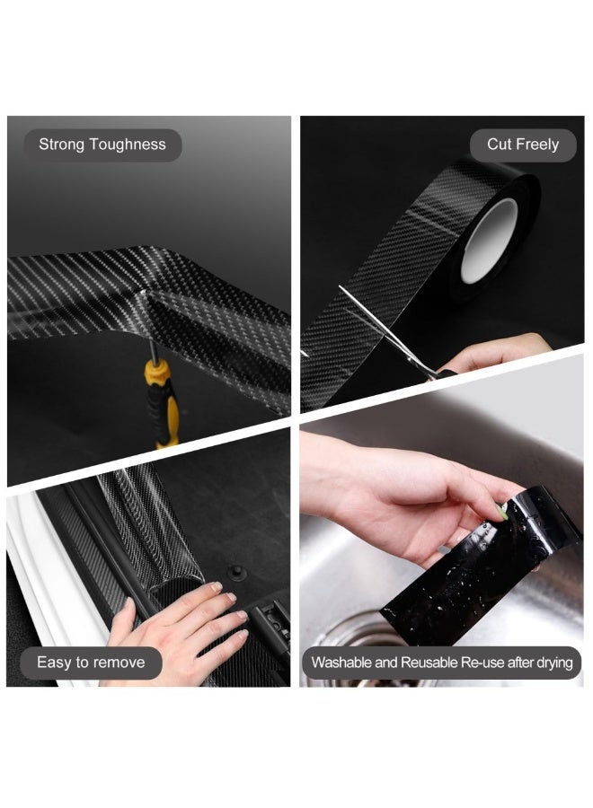 Car Door Edge Guard, Universal Carbon Fiber Sill Protector, Auto Anti-Collision Strip, Black, 10cmx10m - Image 3