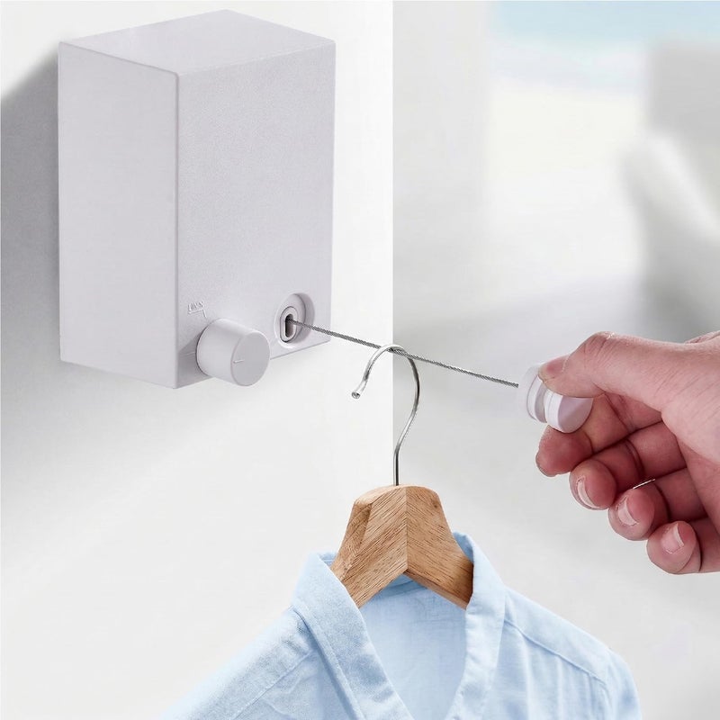 Lifelong Retractable Heavy Duty Clothesline 13.8 ft with 20kg Capacity - Single Line Adjustable Rope | Wall Mounted Laundry Dryer Rack| SS 304 Line for Indoor Outdoor Bathroom Balcony & Home Use - Image 5