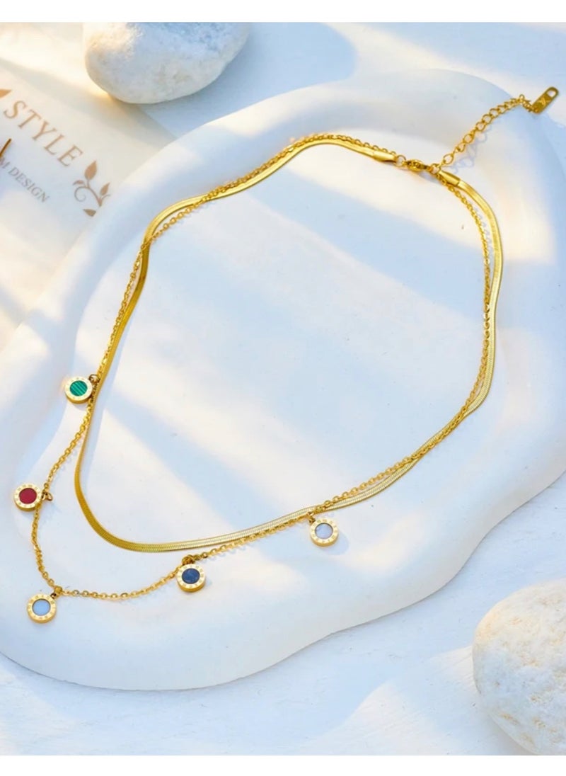 Elegance - Trendy Stainless Steel Gold Plated Necklace For Women - Image 1