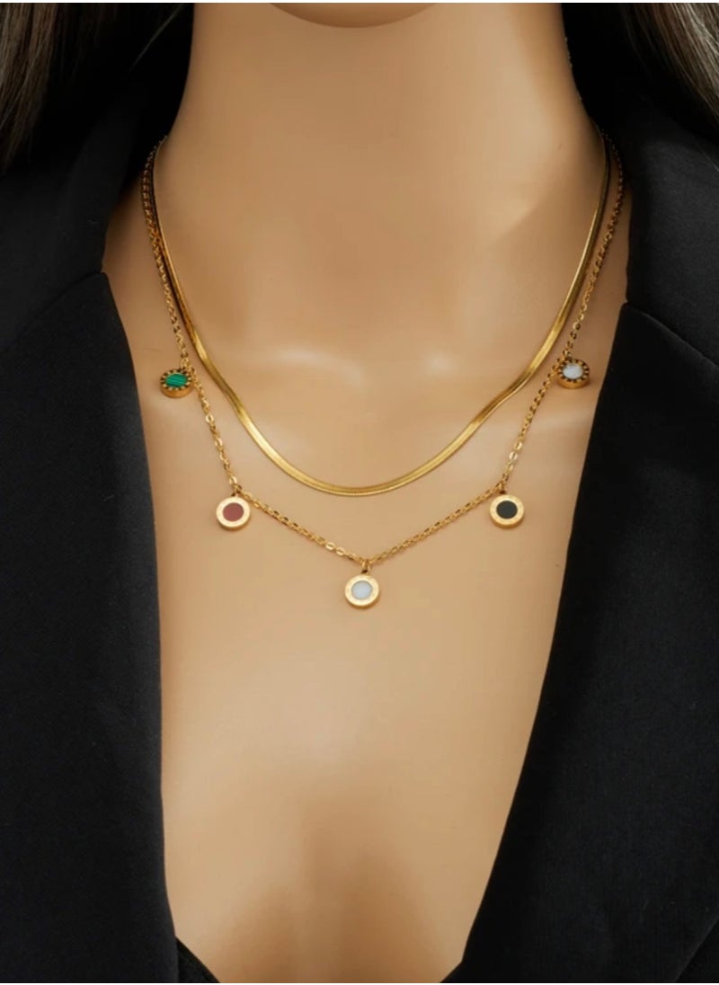 Elegance - Trendy Stainless Steel Gold Plated Necklace For Women - Image 1